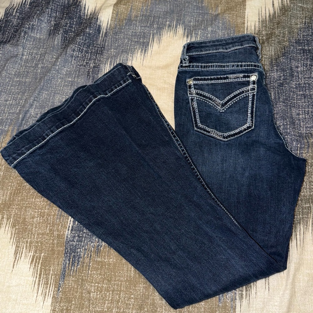 Sheyanne Dark Blue Women's Bellbottom Jeans